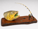 CABEÇA DE DOURADO NA ISCA ESCULTURA REALISTA DE PESCA  – 60 CM